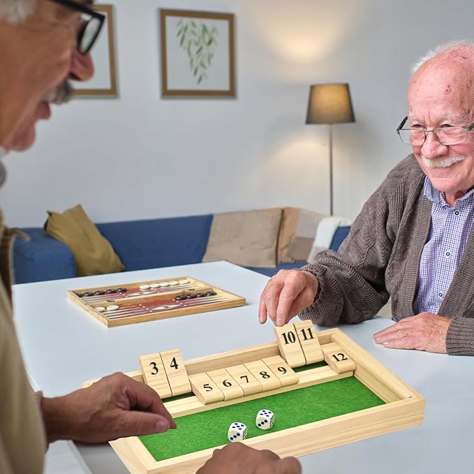 Dementia Toys for Elderly, 12 Numbers Memory Games for Patients Seniors | , Wooden Shut The Box Alzheimers Products for Elderly, Fidget Sensory Busy Board Gadgets Gifts Activities