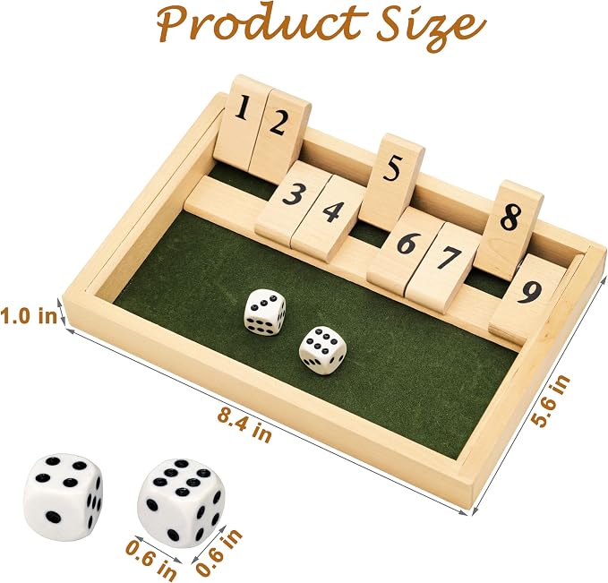 Memory Game for Dementia Senior, Alzheimers Product Activities for Elderly | 9 Numbers Wooden Shut The Box Alzheimer's Products for Parkinson Patient, Fidget Toy Sensory Busy Board Puzzle Gadgets Gift