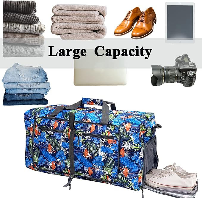 Woogwin Travel Duffel Bag Large Foldable Waterproof Overnight Bag for Beach Swim Bags Pool Sports Gym