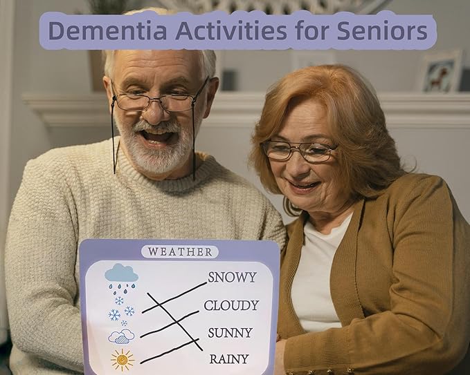 12 Pcs Reusable Word Search Cards for Dementia Game | Dementia Activities for Seniors | Large Print Word Search Books | Alzheimer's Products for Dementia Patients | Elderly Alzheimer's Toys