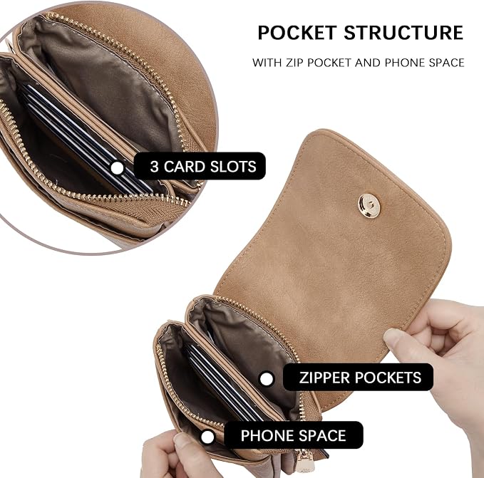 BOSTANTEN Small Crossbody Bag for Women Designer Cell Phone Purse | Vegan Leather, Multiple Pockets, Card Slots, Compact Size for Phone, Cards and Keys, Daily Travel Shopping Use