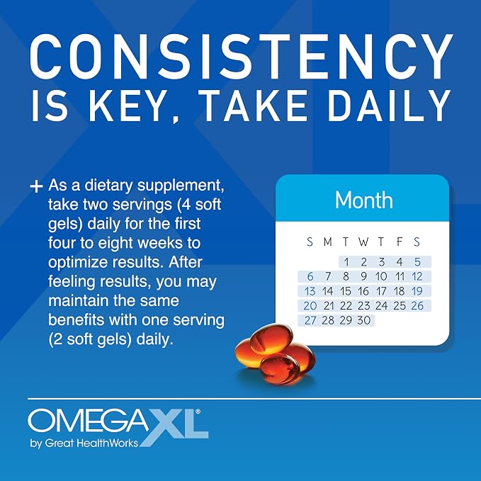 OmegaXL Joint Support Supplement, for Relief - Natural Muscle Support, Green Lipped Mussel Oil, Soft Gel Pills, Drug-Free, 60 Count