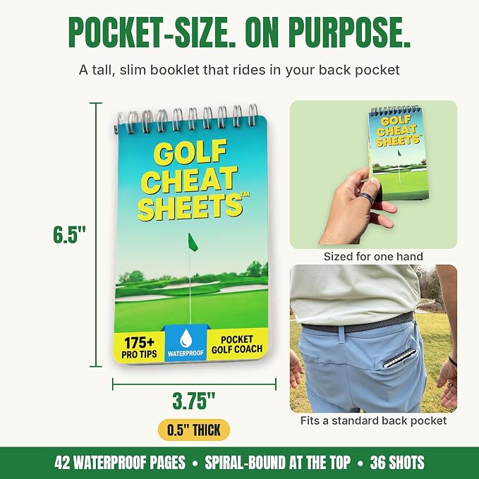 Pocket Golf Cheat Sheets - Pick One Swing Thought per Shot - Waterproof