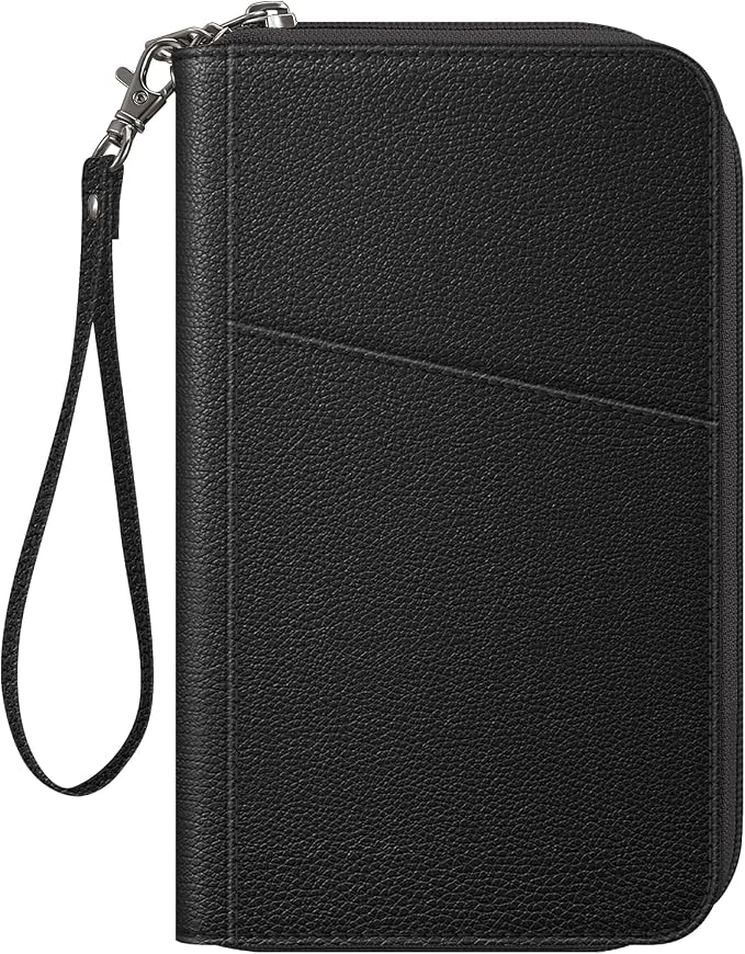 FINTIE Family Passport Holder Wallet Travel Document Organizer Clutch Bag | RFID Blocking Credit Cards Case Cover for Women Men