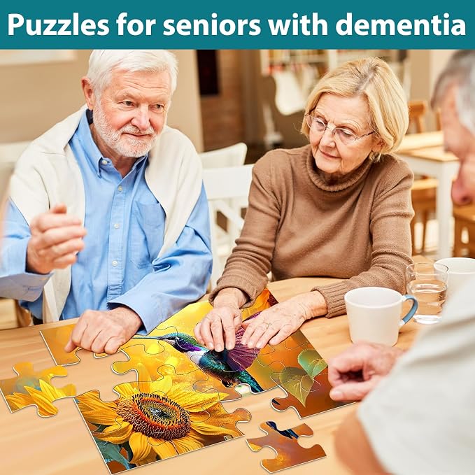 Biarek 6 Packs 16 Large Piece Puzzle for Seniors, Alzheimer's & Dementia Activities, Easy Puzzle, 6 Storage Bags
