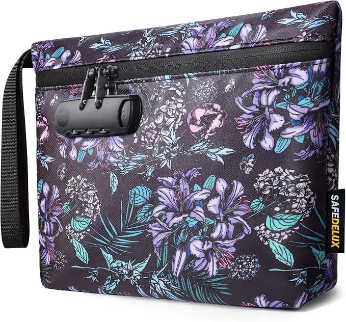 Smell Proof Bag, Odor Proof Bag with Combination Lock, Durable Smell Proof Container with Carbon Lining, Secure Odorless Travel Pouch for Home & On-the-Go
