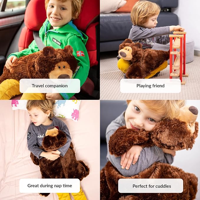 ODOXIA Weighted Lap Pad for Kids 5Lbs | Calming & Comforting | Teddy Bear Animal | Sensory Product | Blanket for Special Needs | Carrying Bag Included