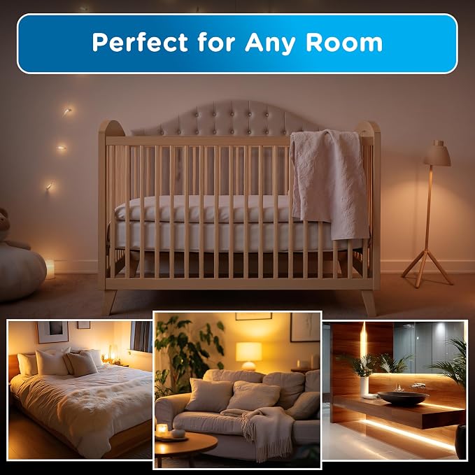 Enbrighten SleepLite Motion Sensor Night Lights Plug Into Wall Nightlight Amber Light Bathroom Bedroom Kitchen Nursery Kids Adults White