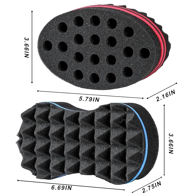 3Pcs Hair Styling Set for All - Curl Brush, Twist Sponge for Textured Hair with Metal Pick