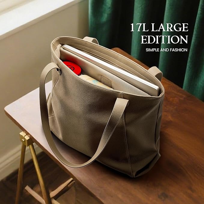 befen Genuine Leather Tote Bag for Women Work, Women's Leather Shoulder Bags Purses Satchel Handbags with Laptop Compartment