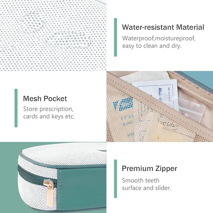 Weekly Travel Pill Organizer Pill Case for Purse with Removable 7 Day Pill Box Holder,Cute Medication Organizer Pill Container for Medicine, Vitamin, Fish Oils,Supplement (Teal, Small)
