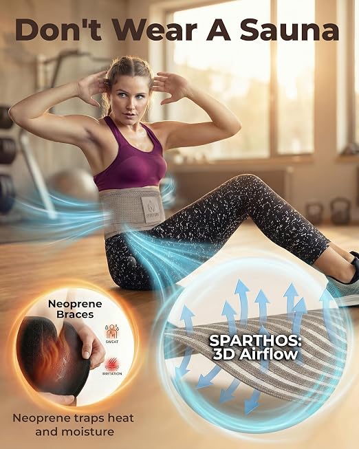 Sparthos Back Support Belt - Relief from Back Pain, Sciatica, Herniated Disc - Breathable Brace With Lumbar Pad For Home & Lifting At Work - For Men & Women - Fits 24–31″ Waist (X-SMALL, Check Sizing)