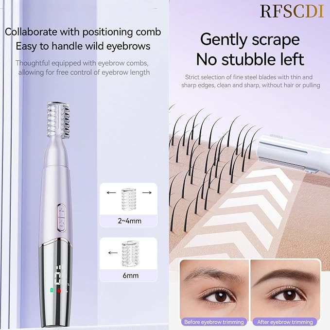 5-in-1 Rechargeable Nose & Eyebrows Hair Trimmer - IPX7 Waterproof Dual Edge Grooming Kit for Men & Women, Perfect for Hair Removal of Nose, Facial, Arm, Bikini, and Ear Hair (Purple)