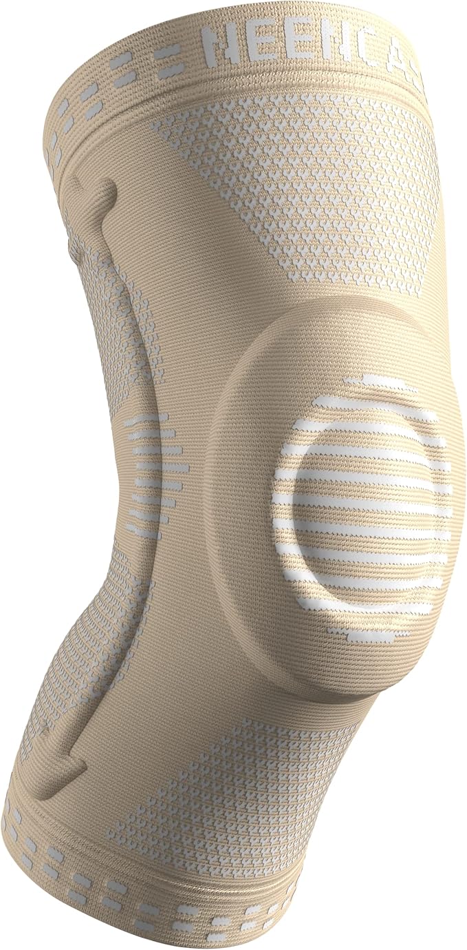 NEENCA Professional Knee Brace for Pain Relief, Medical Knee Support with Patella Pad & Side Stabilizers, Compression Knee Sleeve for Meniscus Tear, ACL, Joint Pain, Runner, Workout (Beige, Medium)