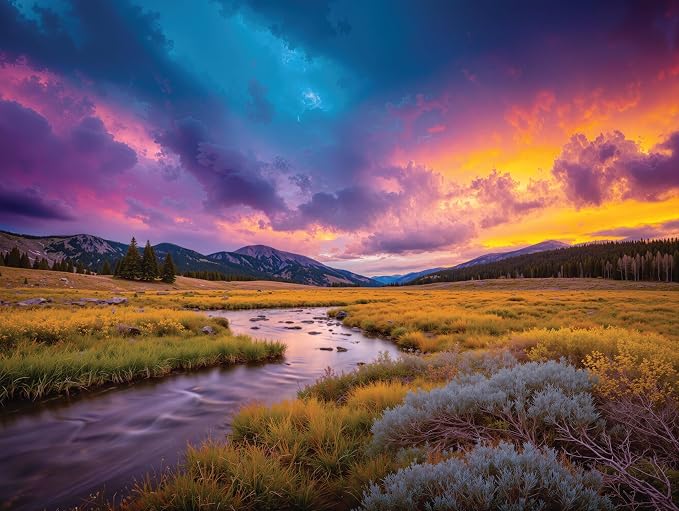 Adult Jigsaw Puzzle 1000 Piece Idaho Gold | Nature landscape design, 20x27 inches. Challenging build Great for game nights on a table, puzzleboard, or floor.