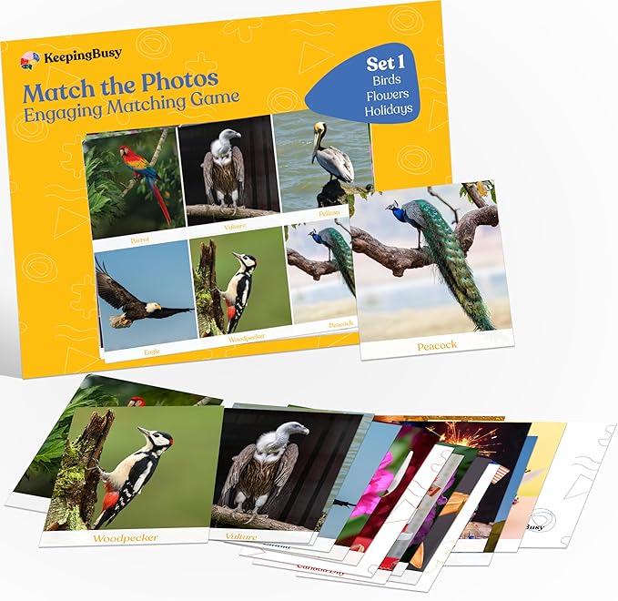 Keeping Busy Match The Photos with Fun Facts Set 1 Dementia Activities for Seniors Alzheimers Products for Elderly Memory Games for Seniors Activity Kits for Dementia Patients Memory Games for Adults