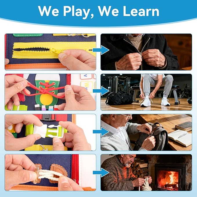 Fidget Blanket for Dementia Adults & Seniors - Alzheimer's Activities Sensory Board for Anxiety Relief & Sensory Stimulation, Busy Board for Autism