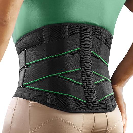 FREETOO Back Brace for Men Lower Back Pain, Breathable Back Support Belt for Women,Work with Soft Pad, Lightweight Lumbar Support for Lasting Relief, Sciatica, Herniated Disc, M(Waist: 85-100 CM)
