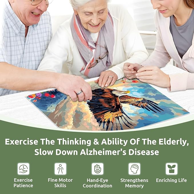 6 Pack 36 Large Piece Puzzles for Seniors, Dementia Alzheimer's Products Activities for Elderly Adults,Alzheimer’s Puzzle Memory Cognitive Games Easy Jigsaw Puzzle Gifts with 6 Storage Bags