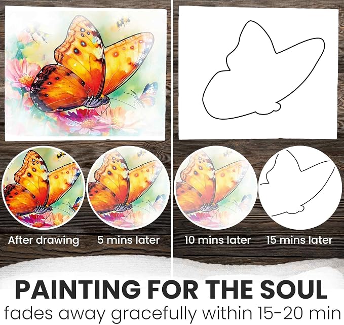 QUOKKA Reusable Water Painting Dementia Activities for Seniors – Alzheimer’s Products for Elderly – Water Doodle Set Vibrant Blooms – Activity Kits for Dementia Patients – Crafts Gift for Seniors
