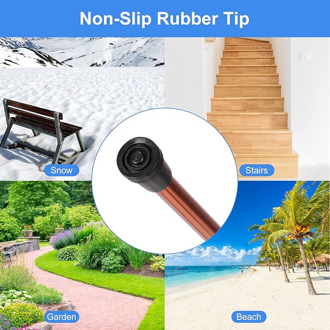 supregear Folding Cane, 5-Level Adjustable Height Walking Stick Lightweight Collapsible Portable Travel Cane with Wrist Strap and T Handle for Elderly Disabled Men Women