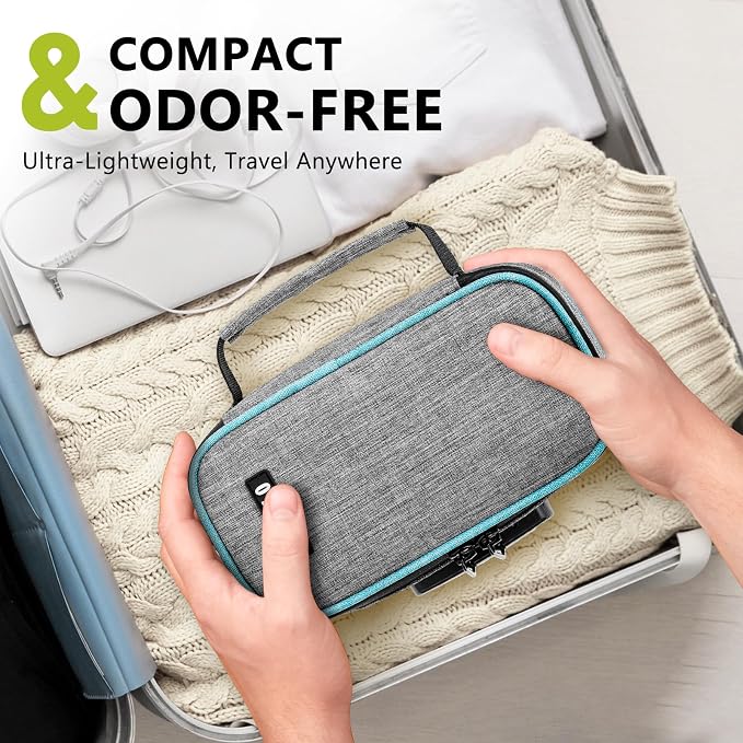 OZCHIN Smell Proof Bag with Combination Lock File Organizer Case Container Medicine Lock Box Odorless Storage Bag Great Gift for Friend (grey, S)