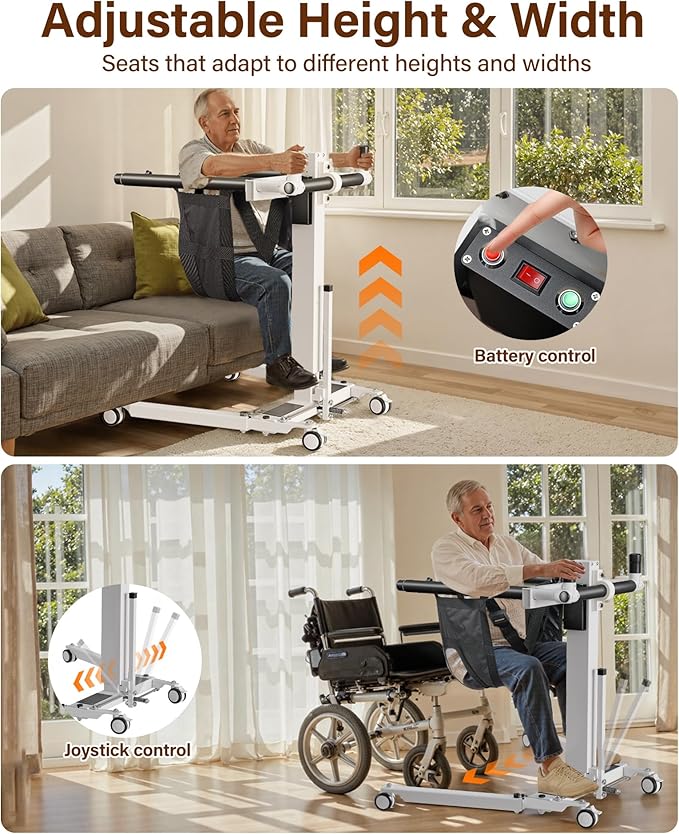 Flycity Electric Patient Lift Transfer Chair for Elderly & Disabled, Portable Folding Sit to Stand Patient Transfer Devices, Electric Wheelchair to Car Assist Devices, Shower Chair Lift for Home Use
