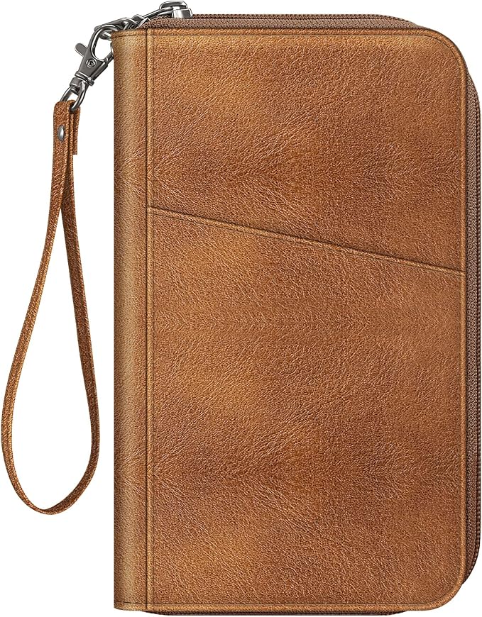 FINTIE Family Passport Holder Wallet Travel Document Organizer Clutch Bag | RFID Blocking Credit Cards Case Cover for Women Men