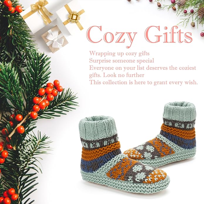 Warm Slipper Socks for Women, Winter Fuzzy House Shoes Indoor, Cozy Christmas Gifts Unique