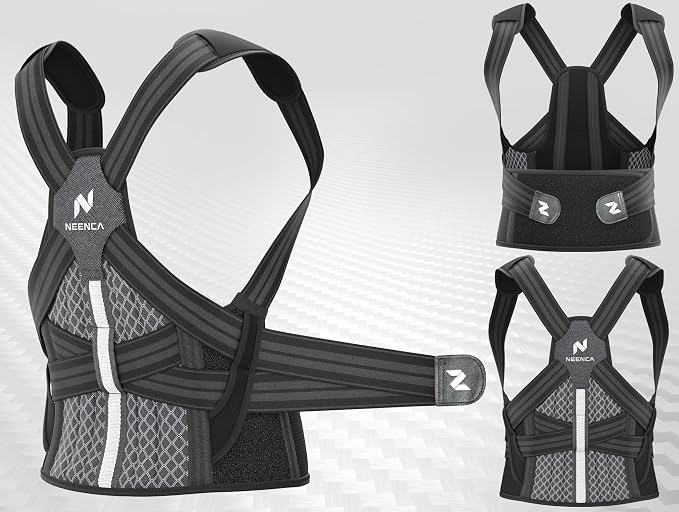 NEENCA Professional Posture Corrector for Women & Men, Adjustable Medical Back Brace, Premium Shoulder Straightener for Upper & Lower Back Pain Relief - Scoliosis, Hunchback, Thoracic, Spine Corrector