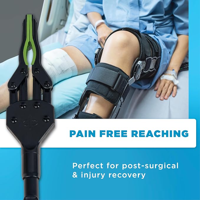 Folding Grabber Reacher Tool, 36-Inch, Green Gripper, Magnetic Tip | Heavy-Duty Trash Picker Upper & Post-Surgery Recovery Aid, Arthritis-Friendly Trigger Grip, 360-Degree Rotating Locking Head