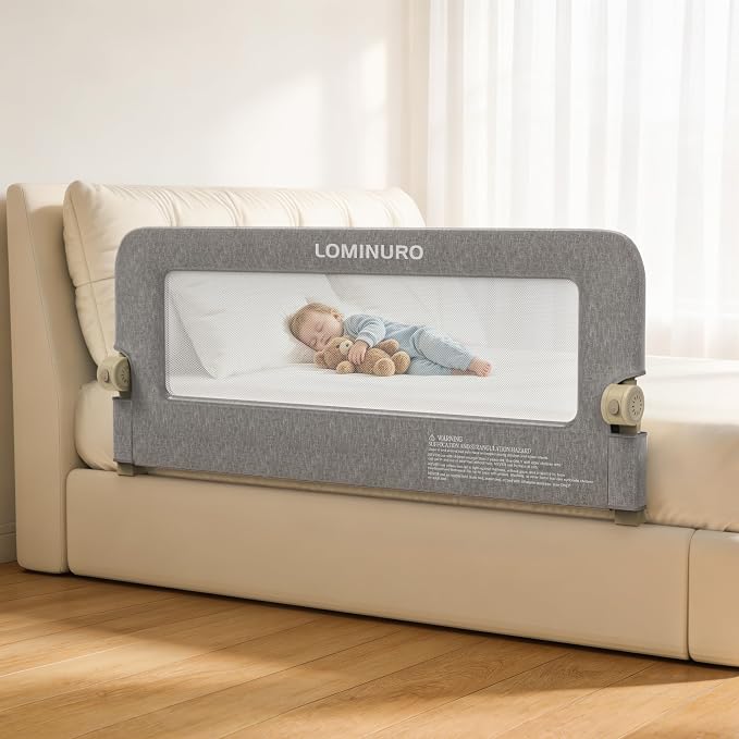 Bed Rail for Toddlers, 71in Foldable Toddler Bed Rails with Reinforced Carbon Steel Frame, Breathable Cationic Washable Fabric, Safety Bed Guard Rails for Bed, No-Tool Setup