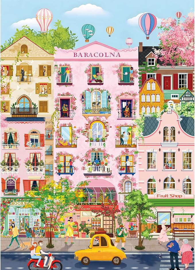 Romantic Street Scene Jigsaw Puzzles for Adults 1000 Pieces, Interlock Perfectly No Dust, Impossible Difficult Hard Fun 1000 Piece Jigsaw Puzzles for Adults-1:1 Poster
