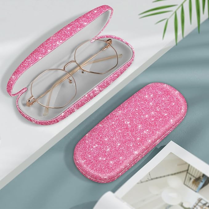 FINTIE Hard Shell Eyeglasses Case, Portable Protective Glasses Cover Eyeglass Holder Box with Cleaning Cloth for Men Women