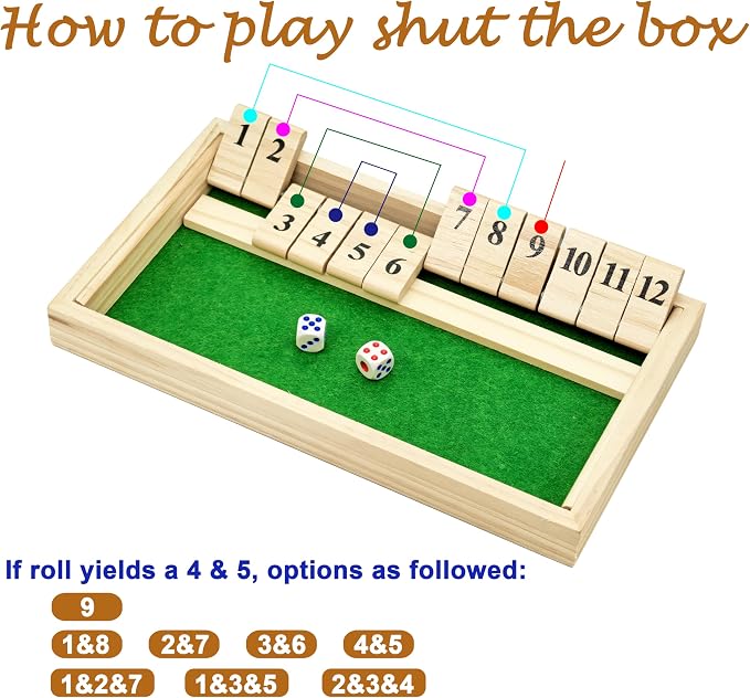 Dementia Toys for Elderly, 12 Numbers Memory Games for Patients Seniors | , Wooden Shut The Box Alzheimers Products for Elderly, Fidget Sensory Busy Board Gadgets Gifts Activities