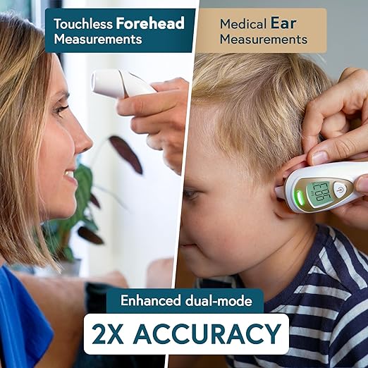iProven Ear Thermometer with Non-Touch Forehead Function, Superior Accuracy | For Adults, Kids & Babies, Pro Series Premium Digital Thermometer, for Adults and All Ages