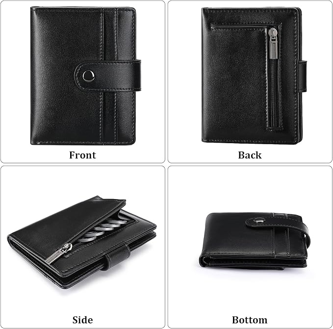 Wallet for Men Leather RFID Blocking Bifold Credit Card Holder with ID Window