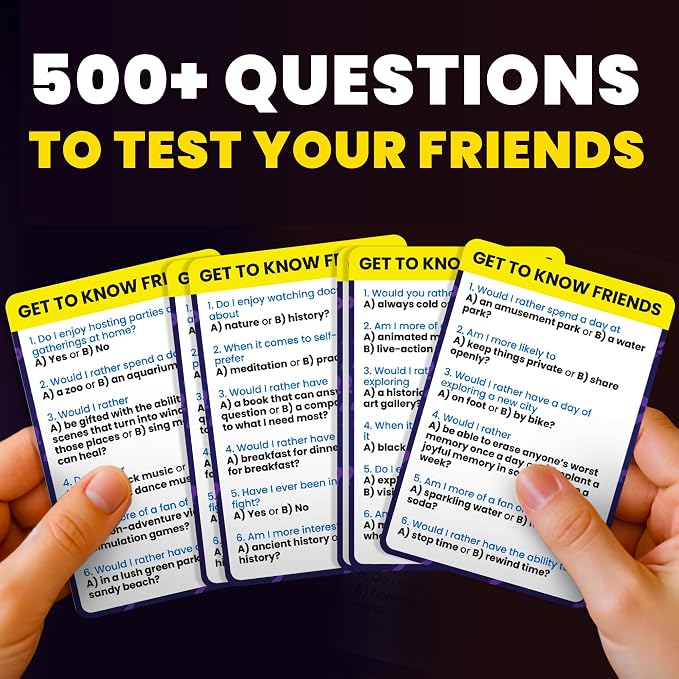 QUOKKA Board Games for Adults and Teens – Who Knows Me Better Classic – Family Trivia Card Game with 500+ Questions for Party Night – Fun Guessing Game Ages 15+