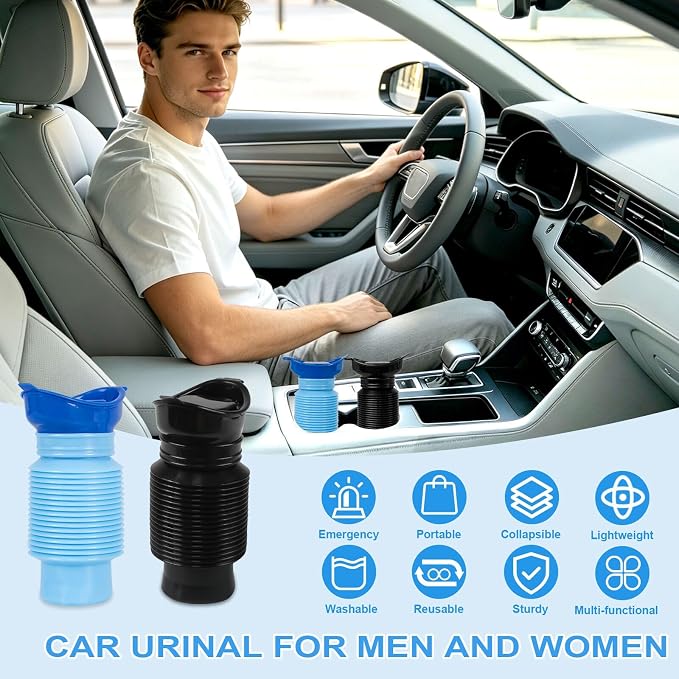 Pee Bottles for Men,Portable Urinal for Men,Collapsible Urine Bottle 750ML | Car Urinals for Men and Women,Emergency Urinal Bottle Shrinkable Pocket Toilet for Travel,Camping,Traffic Jam,Road Trips