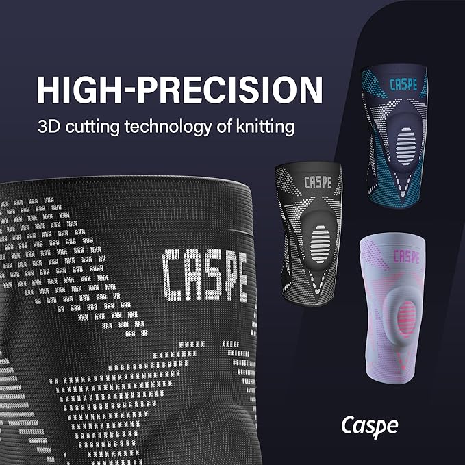 Caspe 2 Pack Compression Knee Brace for Women & Men – Pain Relief Support with Patella Gel Pads & Side Stabilizers – Knee Sleeve for Running, Workout & Arthritis (Gray, Large)