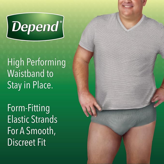 Depend Fresh Protection Disposable Underwear Male Waistband Style X-Large, 53746, 52 Ct