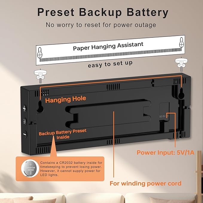 JALL 12" Large Digital Wall Clock, Big LED Number Dispaly, RGB Colors, DST, Night Light for Classroom Living Room Bedroom Mounted Birthday Xmas Gift for Senior, Mem Womem (A White Shell, 12 inches)