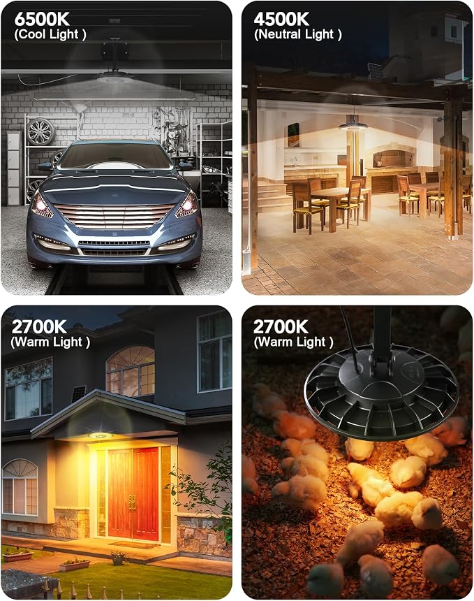 Solar Light Indoor Outdoor, 3000LM Solar Shed Light Rotation Design, Waterproof 5 Modes (2 for All Day Lighting) Motion Sensor, Remote for Barn Patio Chicken Coop Gazebo Garage-2 Packs