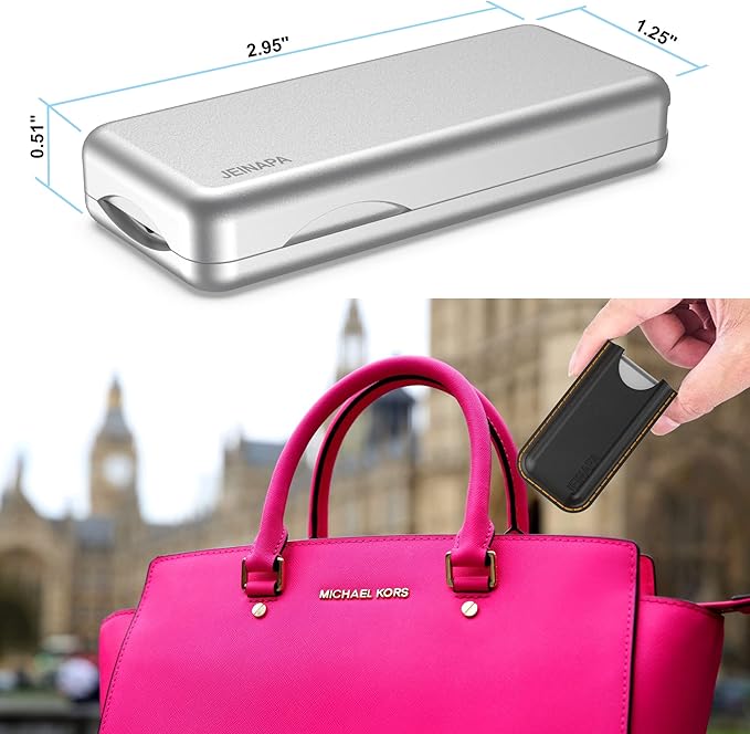 Aluminum Pill Splitter Cutter with Auto Centering Device, 316L Stainless Blade, Genuine Leather Case, Professional Pill Splitter for Cutting Small or Large Pills (Silver)