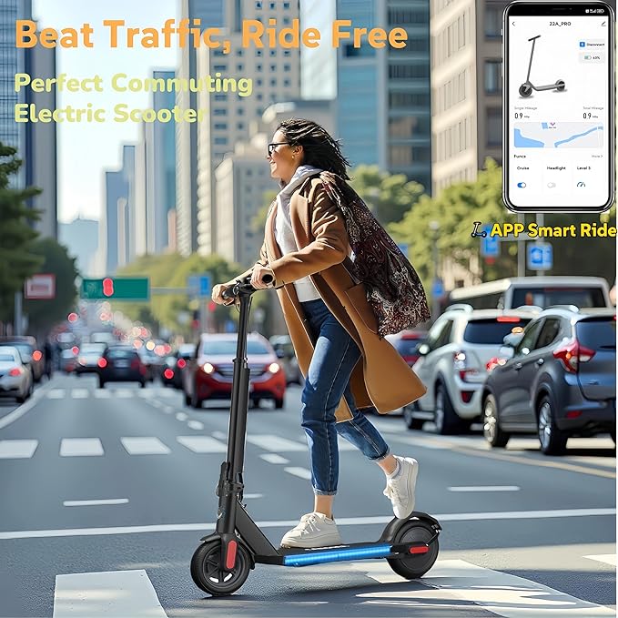Caroma Electric Scooter with Seat Option,500/350W Motor Up to 25/20 Miles Range & 25/20 MPH Speed,9" Tires,Adjustable Electric Scooter for Adults,Foldable Commuting