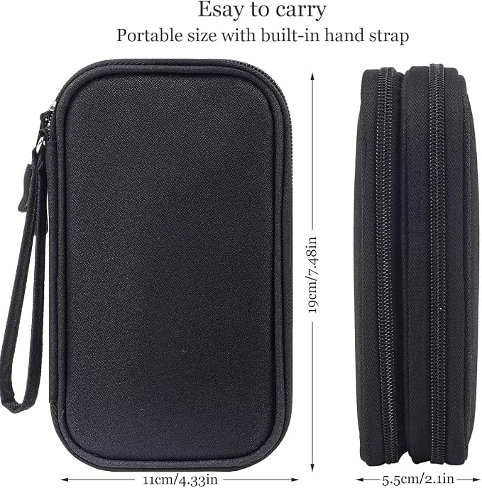 CAOODKDK Electronics Accessories Organizer Pouch Bag, Travel Universal Organizer for Cable, Charger, Phone, SD Card, Business Travel Gadget Bag