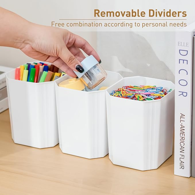 Citylife 17QT 2Packs Clear Craft Organizers and Storage Bins with Lids | Stackable Art Supply Organizer with Tray and 6 Inserts for Markers, Crayons, Pencils, Tools, Playdoh, Coloring Books