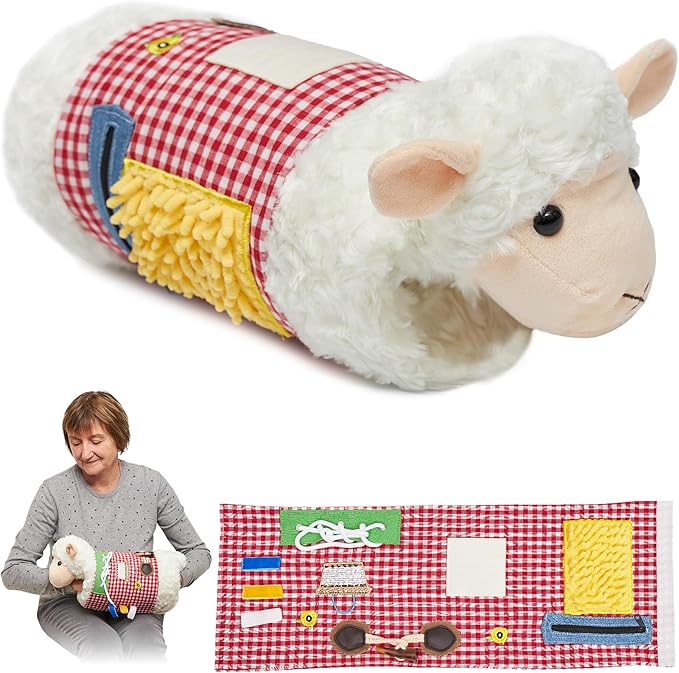 Fidget Muff and Blanket for Elderly | Fidget Blanket for Dementia | Sensory Blanket & Toy | Dementia Products for Elderly | Activities for Alzheimer's or Dementia | ODOXIA Fidget muff (White)
