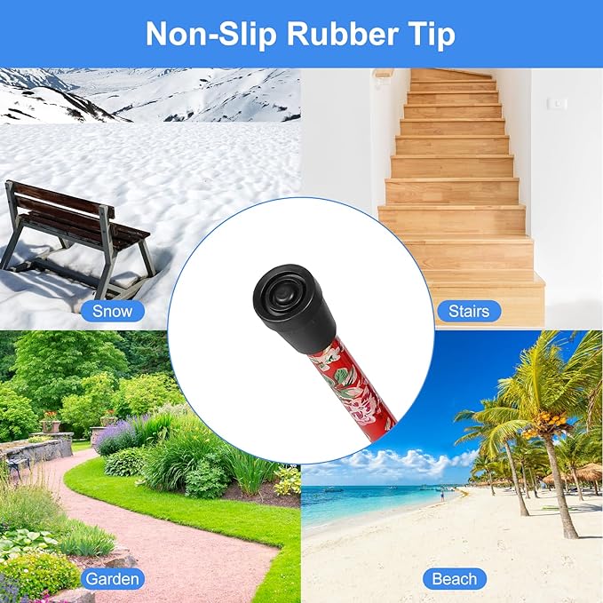 supregear Folding Cane, 5-Level Adjustable Height Walking Stick Lightweight Collapsible Portable Travel Cane with Wrist Strap and T Handle for Elderly Disabled Men Women