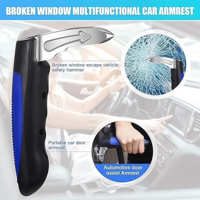 LHJYY 2-in-1 Car Door Assist Handle for Seniors with Portable Folding Step, Detachable Support Grab Bar, Anti-Slip Step Stool, Universal Vehicle Fit